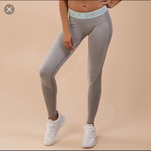 Gymshark Flex Leggings- Light Grey/Pale Turquoise